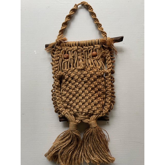 1970s Macrame Owl Tapestry, 1970s For Sale - Image 5 of 6