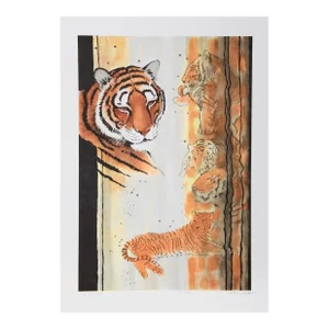 1970s "Tiger Composition" Lithograph by Caroline Schultz