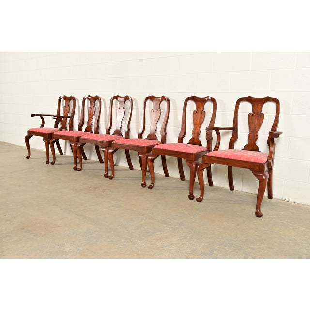 Henkel Harris Queen Anne Solid Cherry Wood Dining Chairs, Set of Six For Sale - Image 14 of 14