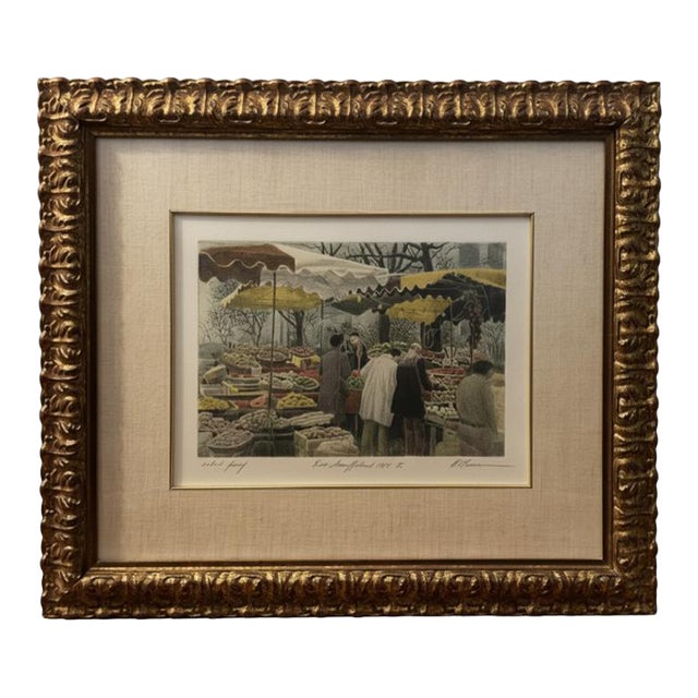 1984 Harold Altman Framed Lithograph "Rue Mouffetard 2” Pencil Signed a.p. For Sale