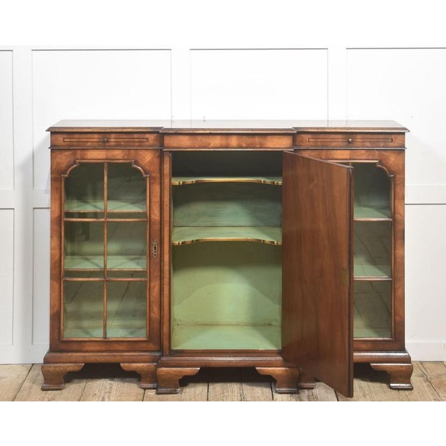 Wood Antique Walnut Breakfront Bookcase, 1890s For Sale - Image 7 of 16