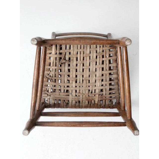 Antique American Splint Weave Chair For Sale - Image 4 of 12