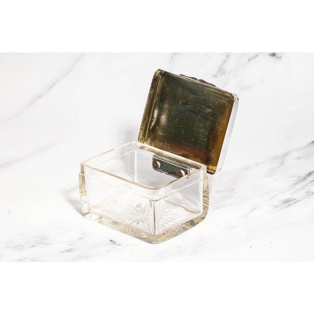 Lovely Antique German Art Deco Crystal Jewelry Box Julius Herz 800 Silver Dressing Table Box For Sale In New York - Image 6 of 13