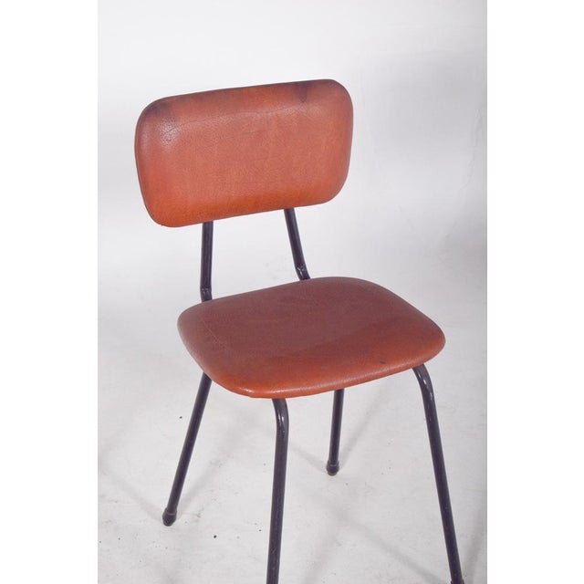 Chair in Red Synthetic Leather, 1970s For Sale - Image 4 of 9