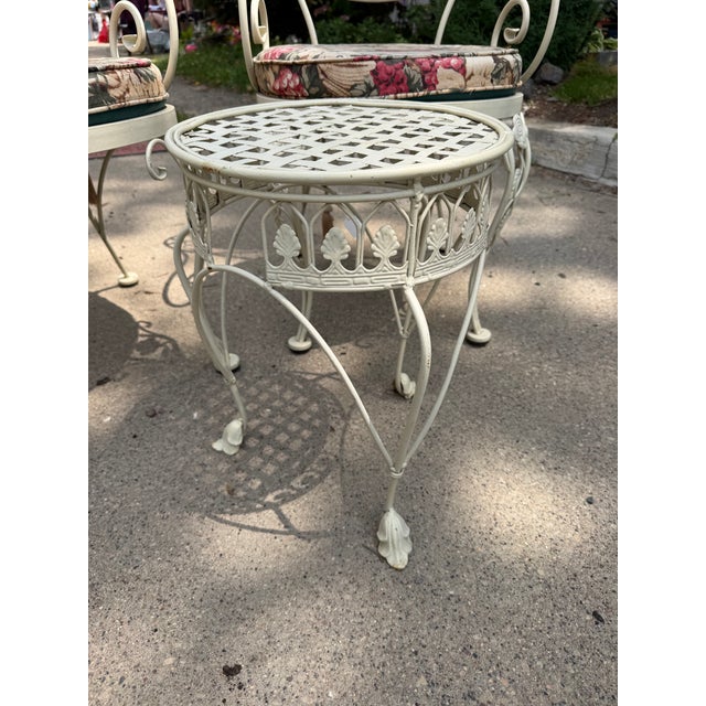 Woodard Chantilly Rose 1960s Wrought Iron Patio Set, 3 Pieces For Sale - Image 11 of 12