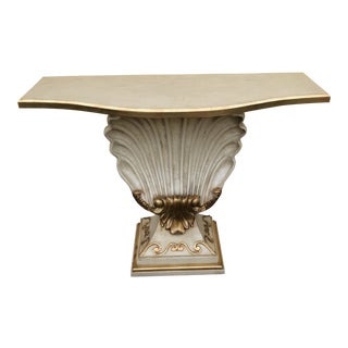 Hollywood Regency Shell Console Table For Sale