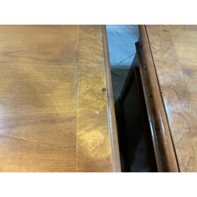 Vintage Italian Neoclassical Tuscan Style Burl Wood Nightstands - A Pair For Sale - Image 13 of 14