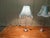 Textile Chrome Bedside Lamps with Beaded Embroidered Shades, 1980, Set of 2 For Sale - Image 7 of 8
