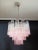 Murano Glass Tube Chandelier – 36 Glasses Transparent With Pink Shades Tube For Sale - Image 10 of 11