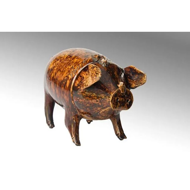 Rustic Sussex Pig Pottery Drinking Vessel, Jug and Cup, Belle-Vue Pottery, Rye, Frederick Mitchell Circa 1870 For Sale - Image 3 of 4