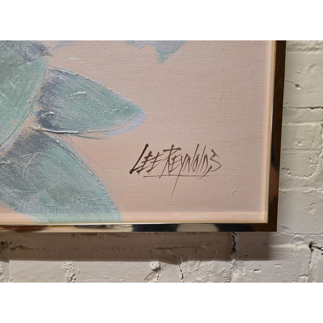 Lee Reynolds 1980s Vanguard Studios Floral Original Signed Painting Lee Reynolds For Sale - Image 4 of 12