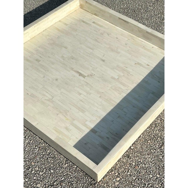 Bone Vintage Boho Monumental Tessellated Bone Tray For Sale - Image 7 of 9