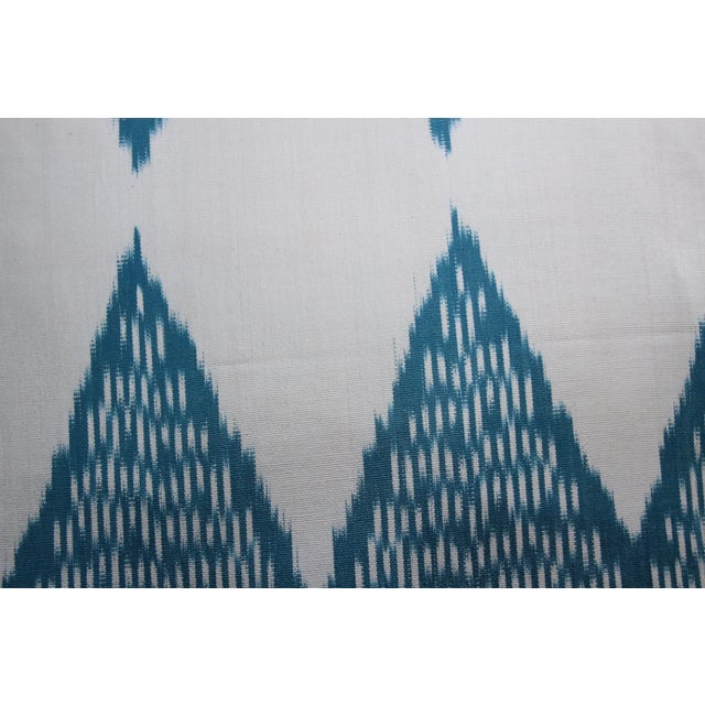 Contemporary Contemporary Blue Ikat Decorative Pillow For Sale - Image 3 of 6