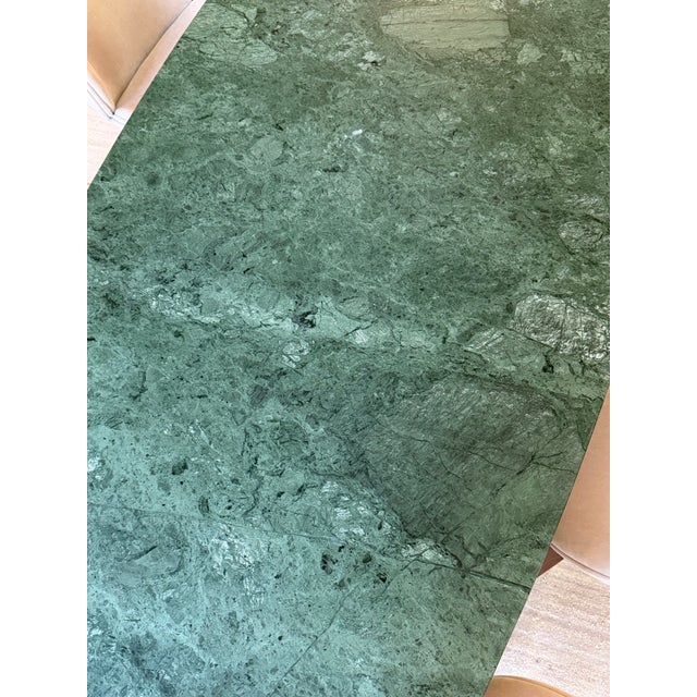 2020s Custom Mgo Stone Classics Green Glazed Lava Stone Oval Dining Table, 106" For Sale - Image 5 of 9
