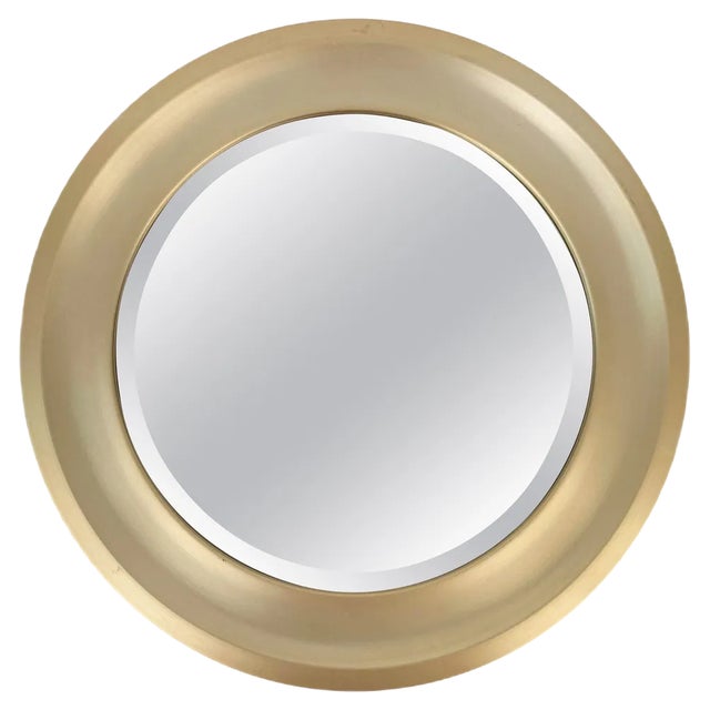 Mid-Century Italian Gilded Aluminum Mirror by Sergio Mazza for Artemide, 1960s For Sale