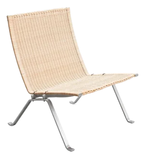 Vintage Wicker PK 22 Chair by Poul Kjærholm for Fritz Hansen, 1950s