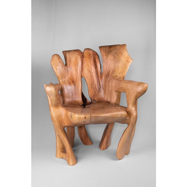 Contemporary Veles Wooden Armchar by Logniture For Sale - Image 3 of 16