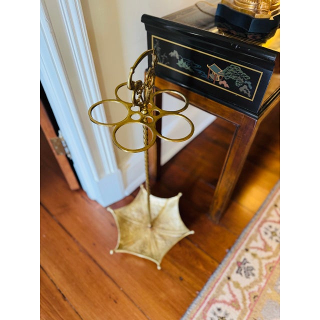 Vintage Brass Umbrella or Cane Stand For Sale - Image 11 of 12