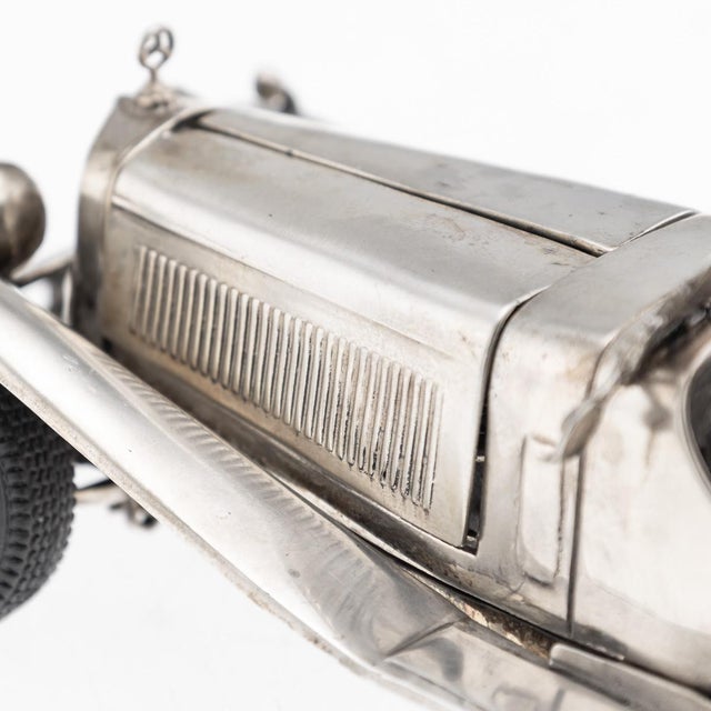 Vintage Silver Mercedes Benz SSK 1928 Roadster Model Car, 1960s For Sale - Image 18 of 18