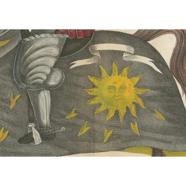 Two Knights Jousting in Vibrant Heraldic Colours, 1842, Paper For Sale - Image 4 of 8