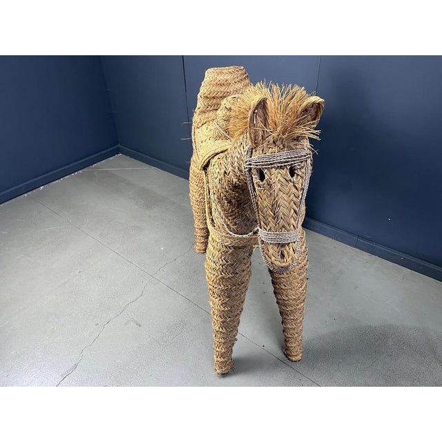Vintage Spanish Life Size Straw Pony, 1960s For Sale - Image 4 of 15