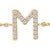 Contemporary 10K Yellow Gold Diamond Accent "M" Initial Charm and Link Bracelet For Sale - Image 3 of 6