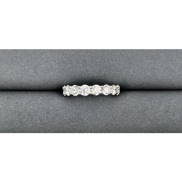 White 4.48 Ct Diamond Eternity Ring Size 6.5 For Sale - Image 8 of 9