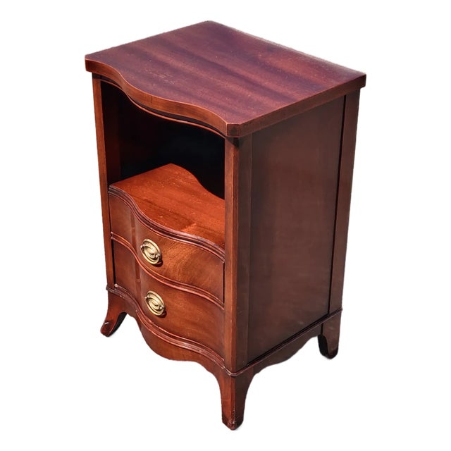 Drexel Vintage 1960s Travis Court Federal Mahogany Two Drawers Nightstand For Sale