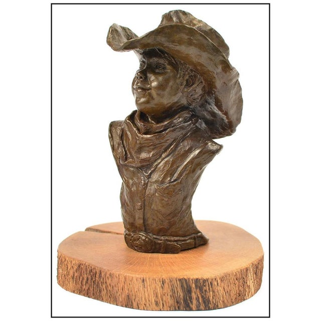 The artwork here, "Cowboy", is a remarkable depiction of a young boy in his finest hat, that is saturated with acute...