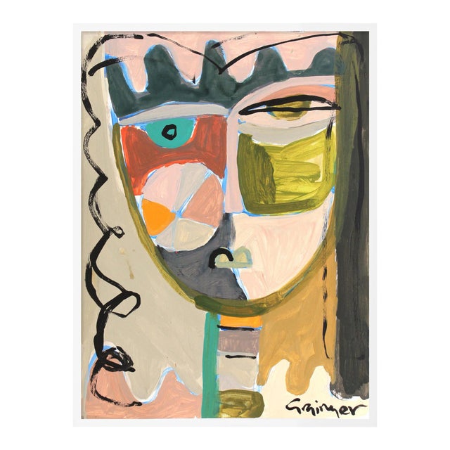 Olivia Jane by Lesley Grainger in White Frame, Small Art Print For Sale