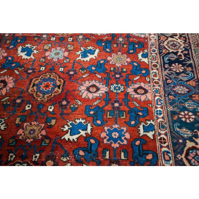 Red Antique Persian Bijar Area Rug - 4'5" x 7'3" For Sale - Image 8 of 9