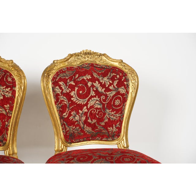 19th Century 19th Century French Louis XV Rococo Revival Style Giltwood Side Chairs For Sale - Image 5 of 10