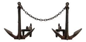 American Cast Iron Anchor Andirons (Pair)