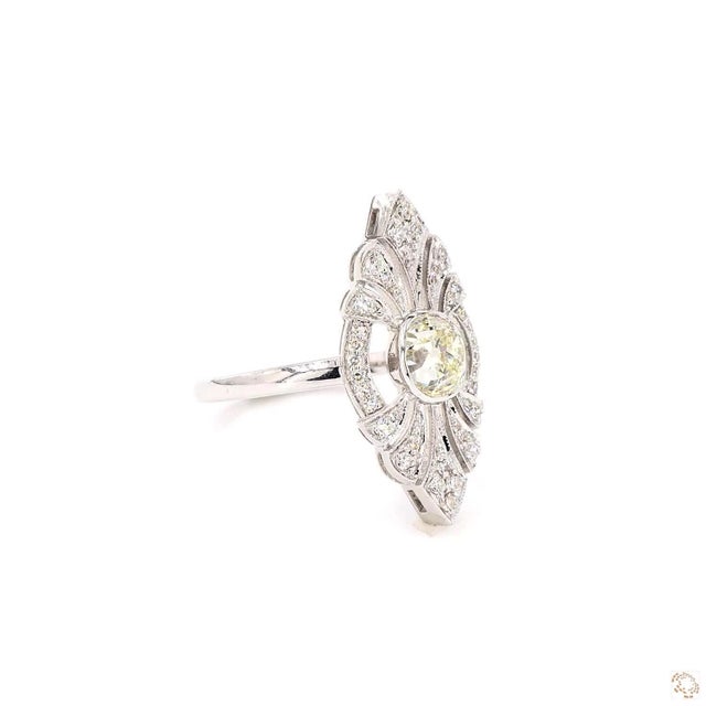 Early 20th Century 1.1 Carat Old European Cut Diamond Gold Ring, Size 6.5 For Sale - Image 9 of 9