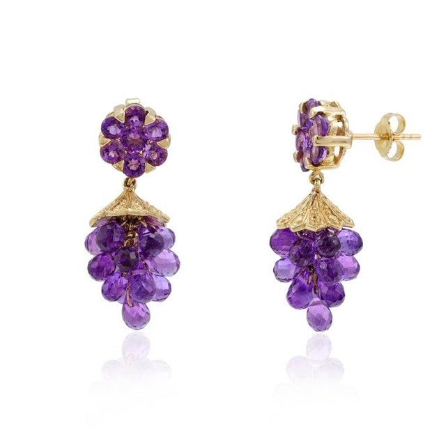 Art Deco Statement Earrings in Amethyst, a Pair For Sale - Image 3 of 6