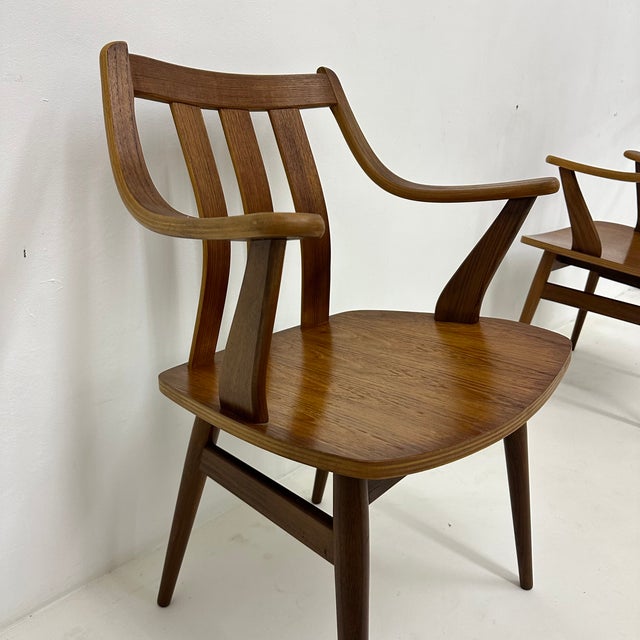 Teak Plywood Dining Chairs attributed to Pastoe, 1960s, Set of 4 For Sale - Image 4 of 18