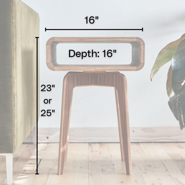 Brown Modern End Table With Drawer - 25"h - Walnut For Sale - Image 8 of 8