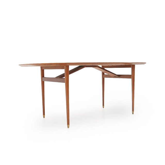 1950s Table with Herringbone Veneer Top, 1950s For Sale - Image 5 of 13