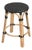 Tobias 24 in. Seat Height Round Rattan Backless Counter Stool, Black/ Natural Rattan Frame For Sale