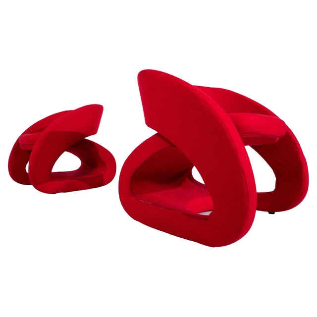 Red Set of Red Smile Armchairs by Marcello Ziliani for BBB Emmebonacina, Italy, 1990s For Sale - Image 8 of 8