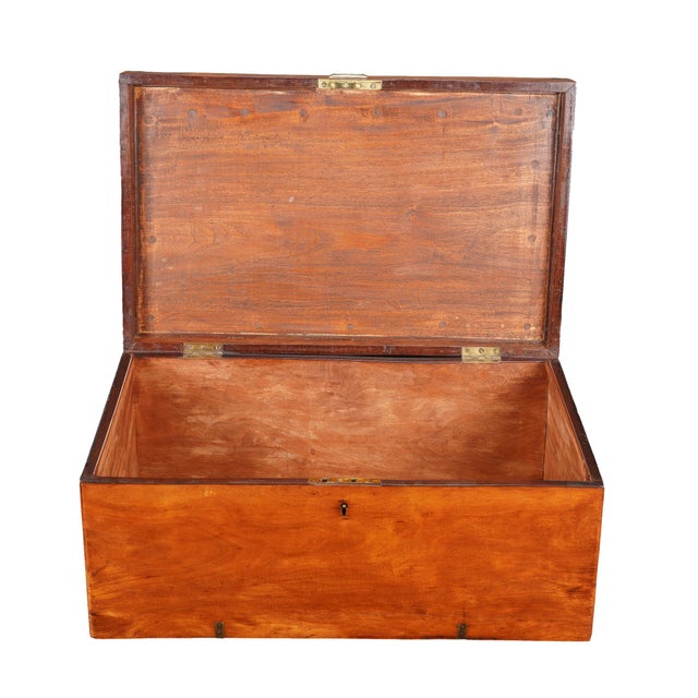 British Mahogany and Brass Officer's Trunk, 1830s For Sale - Image 11 of 15