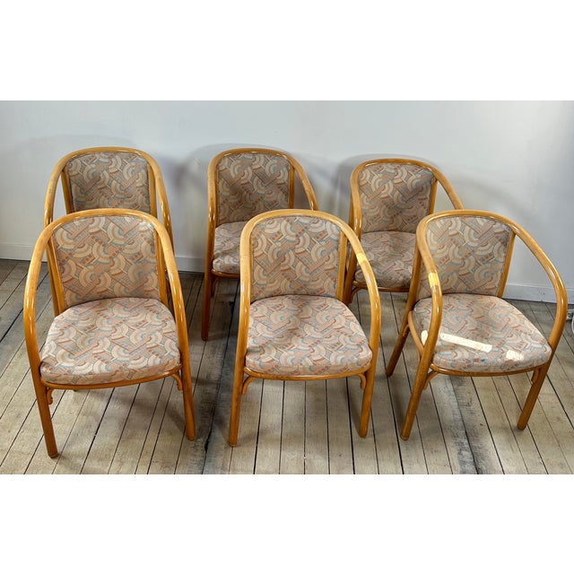 Mid-Century Modern Vintage Armchairs from Baumann, France, 1980s, Set of 6 For Sale - Image 3 of 11