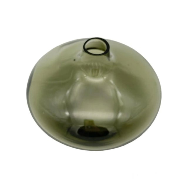 Mid-Century Modern Mid-Century Modern Smoked Grey Glass Teardrop Bud Vase For Sale - Image 3 of 5