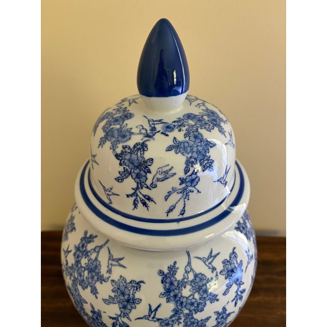 Chinoiserie Large Blue and White Porcelain Ginger Jars, Pair For Sale In South Bend - Image 6 of 9
