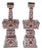 Pair Chinese Qing Porcelain Coral Red Bajixiang Candlesticks For Sale