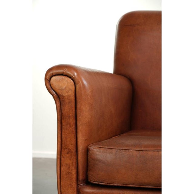 Vintage Sheepskin Leather Armchairs, Set of 2 For Sale - Image 11 of 15