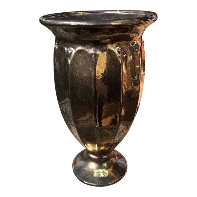 Haeger Metallic Pottery Urn Vase For Sale