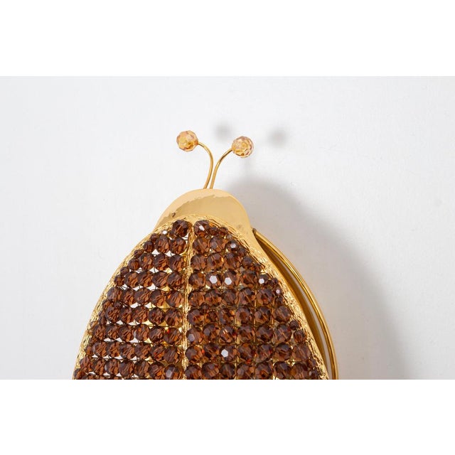 Ladybug Sconce Faceted Crystal Glass from Palwa, 1970s For Sale - Image 3 of 11