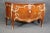 French Ormolu Mounted French Louis XV Rouge Marble Top Radiating Inlay Commode For Sale - Image 3 of 12