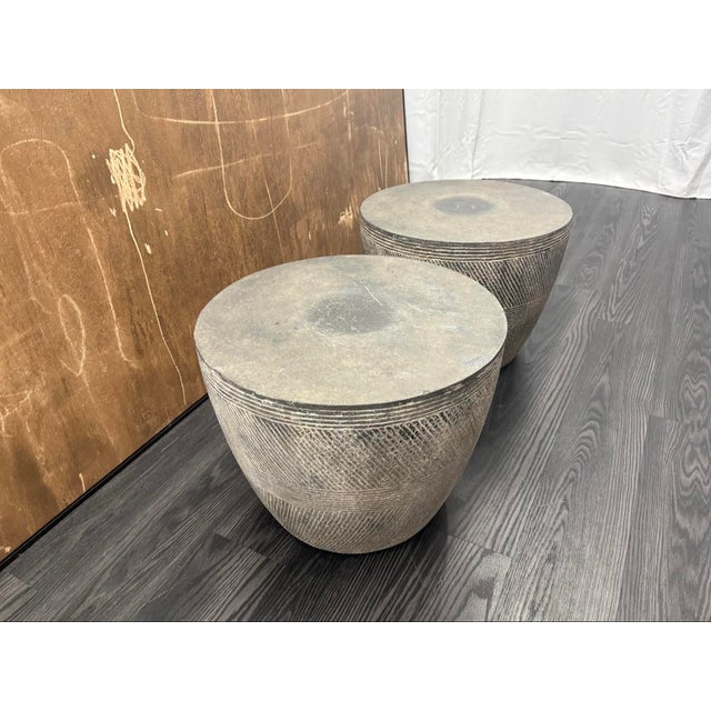 Rh Restoration Hardware Vetro Round Side Table – 21" Diam., Set of 2 For Sale - Image 13 of 18